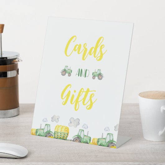 グリーントラクターファーム誕生日カード&ギフトサイン 台座サイン (インサイチュ)