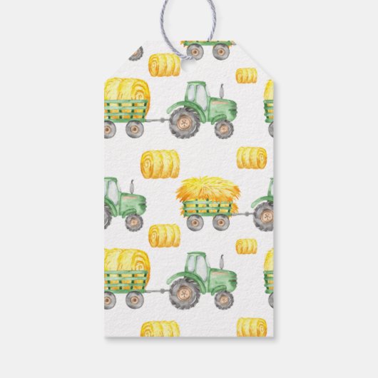 グリーントラクターファーム誕生日ギフトラベル ギフトタグ (裏面)