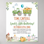 グリーントラクターファーム誕生日タイムカプセルサイン ポスター (正面)