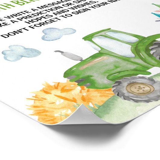 グリーントラクターファーム誕生日タイムカプセルサイン ポスター (角)