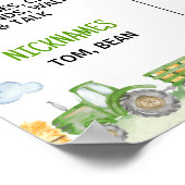 グリーントラクターファーム誕生日パーティマイルストーンサイン ポスター (角)