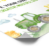 グリーントラクターファーム誕生日パーティーテーブルサイン ポスター (角)