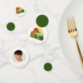 グリーントラクター🚜ファーム誕生日フォトデコール コンフェッティ (グループ)