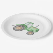 グリーントラクターファーム誕生日プレート ペーパープレート (アングル)