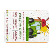 グリーントラクターボーイズをテーマにした誕生日パーティー マグネット (横)