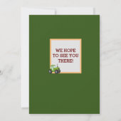 グリーントラクターボーイズをテーマにした誕生日パーティー 招待状 (裏面)