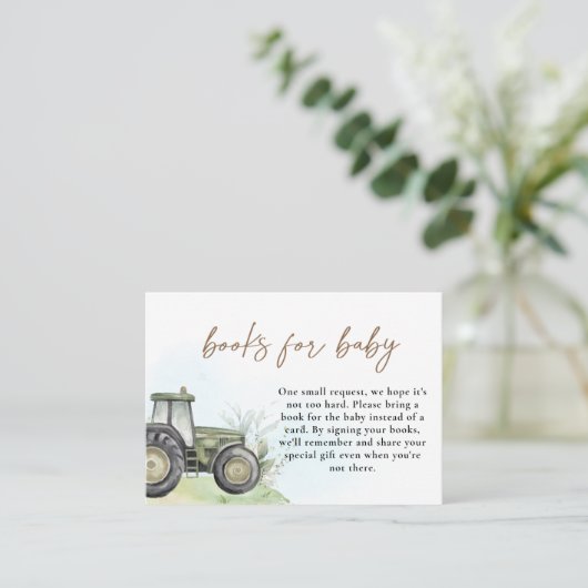 グリーントラクターランチファームブックスベビー水彩用 エンクロージャーカード (スタンド正面)