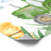 グリーントラクター誕生日フォトマイルストーンサイン ポスター (角)