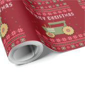 グリーントラクター醜いクリスマスセーター ラッピングペーパー (ロールコーナー)