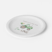 グリーントラクター1st誕生日紙プレート ペーパープレート (アングル)