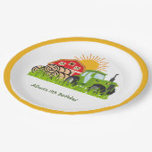 グリーントラクター |テーマ別バースデーパーティー紙プレート ペーパープレート (アングル)