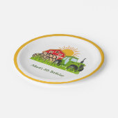 グリーントラクター |テーマ別バースデーパーティー紙プレート ペーパープレート (アングル)