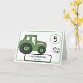 グリーントラクター&ドッグ5thバースデーカード カード (黄色い花)