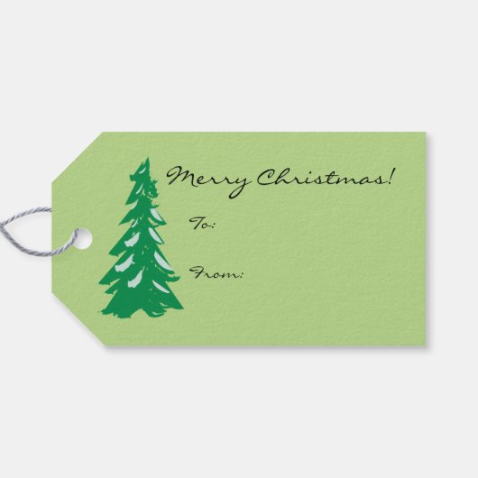 グリーントラクター&バーンクリスマスラベル ギフトタグ (裏面横)