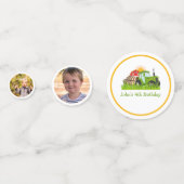 グリーントラクター | ファームテーマバースデーパーティーデコール コンフェッティ (裏面)