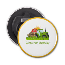 グリーントラクター | ファームテーマバースデーパーティーデコール 栓抜き