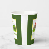 グリーントラクター | ファームテーマバースデーパーティーデコール 紙コップ (左)