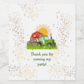 グリーントラクター |男の子をテーマにした誕生日パーティー ワインラベル (シングルラベル)