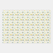 グリーントラクタ誕生日ラッピング紙シート ラッピングペーパーシート (正面3)