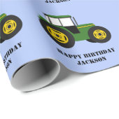 グリーントラクタ誕生日ラッピング紙 ラッピングペーパー (ロールコーナー)