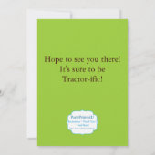 グリーントラクタ-ファームバースデーパーティ招待状 招待状 (裏面)