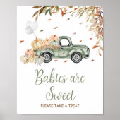 グリーントラックカボチャベビーは甘い赤ちゃんシャワー ポスター (正面)