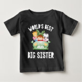 グリーントラックサファリ動物 ワールドベストお姉ちゃん ベビーTシャツ (正面)