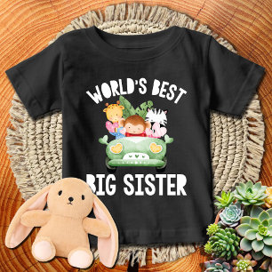 グリーントラックサファリ 動物 ワールドベストお姉ちゃん ベビーTシャツ
