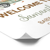 グリーントラックパンプキンウェルカムベビーシャワー ポスター (角)