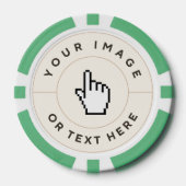 グリーントランプのポーカーチップカスタム – イメージ/文字の追加 ポーカーチップ (正面)