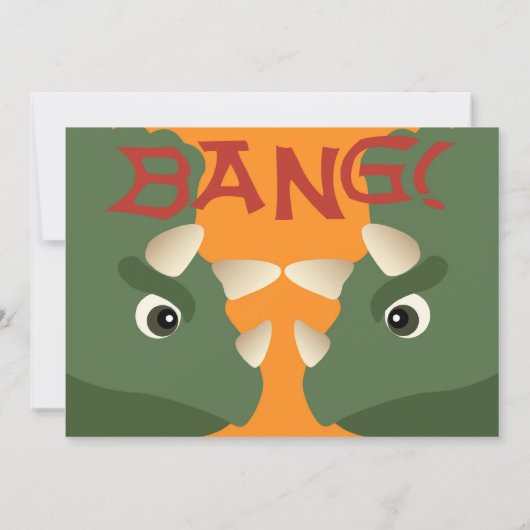 グリーントリケラトプス恐竜第3誕生日 招待状 (裏面)