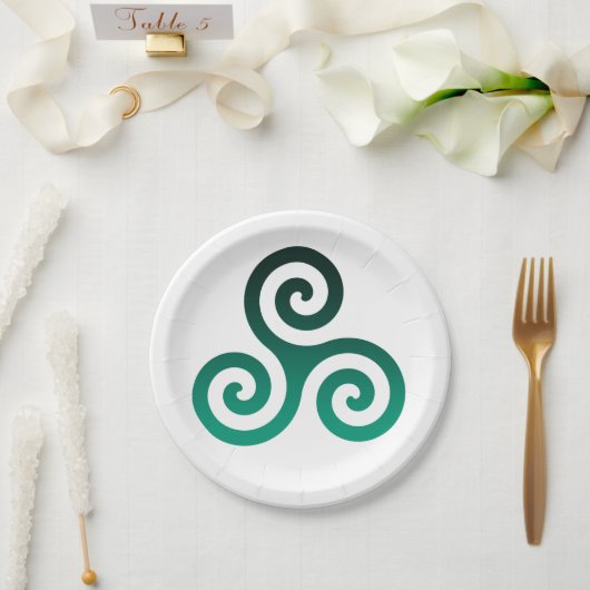グリーントリスケレ ペーパープレート (ウェディング)