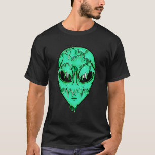グリーントリップ(幻覚体験)のようなエイリアンシャツ – サイケデリックエイリアン顔 Tシャツ