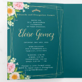 グリーントリフォールドフローラキンセアニェラ招待状 三つ折り招待状 (内部最初)