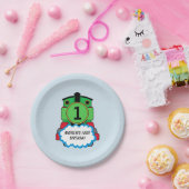 グリーントレインハッピーバースデープレート ペーパープレート (パーティー)