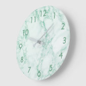 グリーントレンディー大理石 ラージ壁時計 (傾斜)