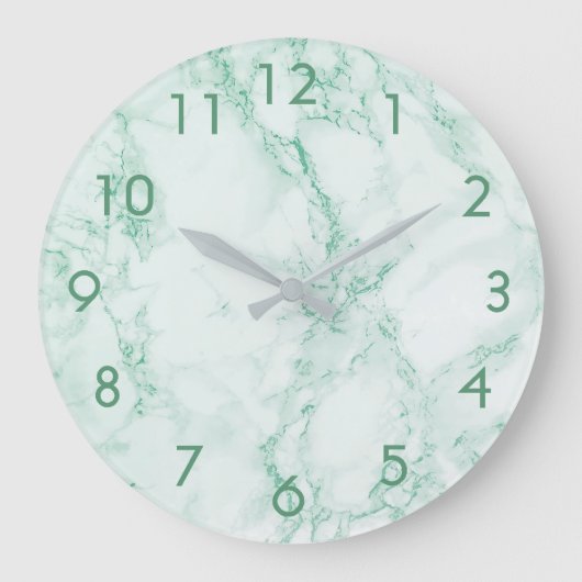 グリーントレンディー大理石 ラージ壁時計 (正面)