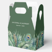 グリーントロピカルインディアンピーコックフェザー結婚ズ フェイバーボックス (オープン)