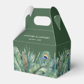 グリーントロピカルインディアンピーコックフェザー結婚ズ フェイバーボックス (正面サイド)