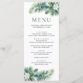 グリーントロピカルインディアンピーコックフェザー結婚ズ メニュー (正面)