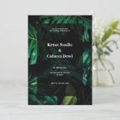 グリーントロピカルウェディング招待状 招待状 (スタンド正面)