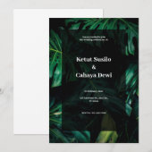 グリーントロピカルウェディング招待状 招待状 (正面/裏面)