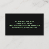 グリーントロピカルエキゾチック葉パームプロフェッショナル 名刺 (裏面)