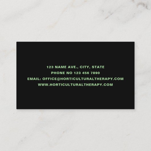 グリーントロピカルエキゾチック葉パームプロフェッショナル 名刺 (裏面)