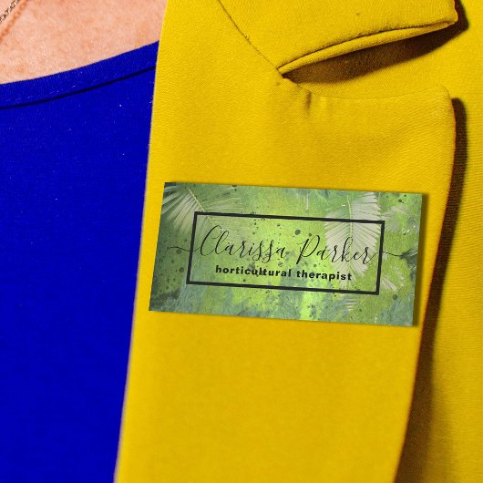 グリーントロピカルエキゾチック葉パームプロフェッショナル 名札