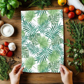 グリーントロピカルサマーエキゾチック植物性パーム離れ キッチンタオル