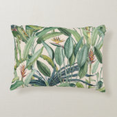 グリーントロピカルジャングルバナナツリーストレリツィア アクセントクッション (裏面)