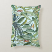 グリーントロピカルジャングルバナナツリーストレリツィア アクセントクッション (裏面(縦))