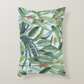 グリーントロピカルジャングルバナナツリーストレリツィア アクセントクッション (正面(垂直))