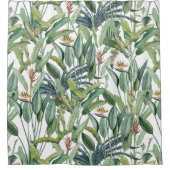 グリーントロピカルジャングルバナナツリーストレリツィア シャワーカーテン (正面)